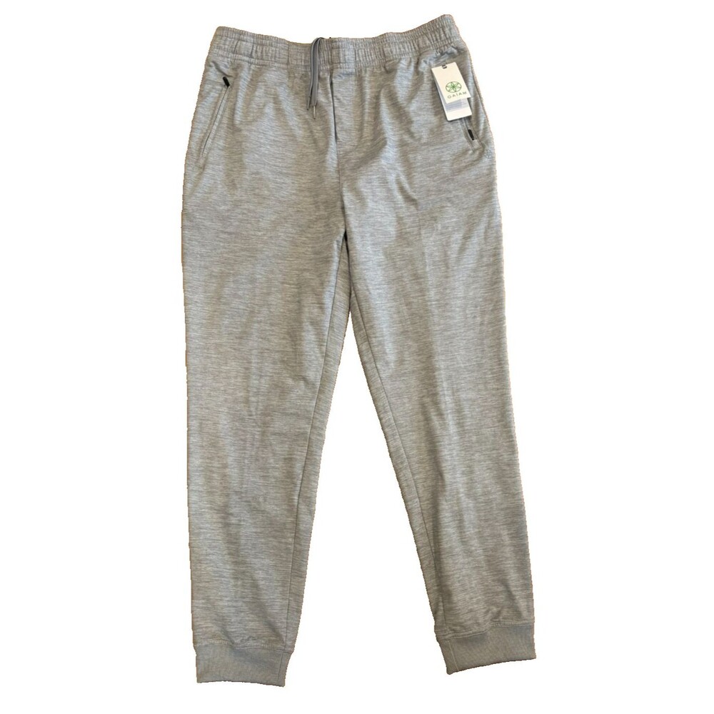 GAIAM Sweatpants Men's Large Slim Fit Gray Sleet Heather Chill Flex Jogger Yoga